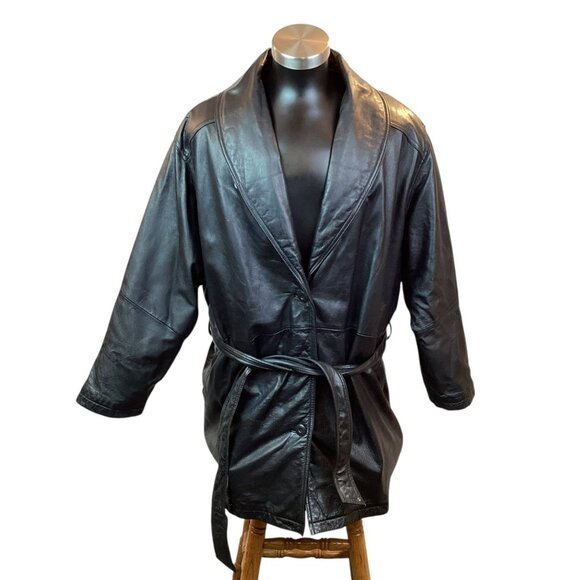 Wilsons Leather Thinsulate Ultra Insulated Belted Jacket Mens XXL Black Zip Out - Picture 1 of 14